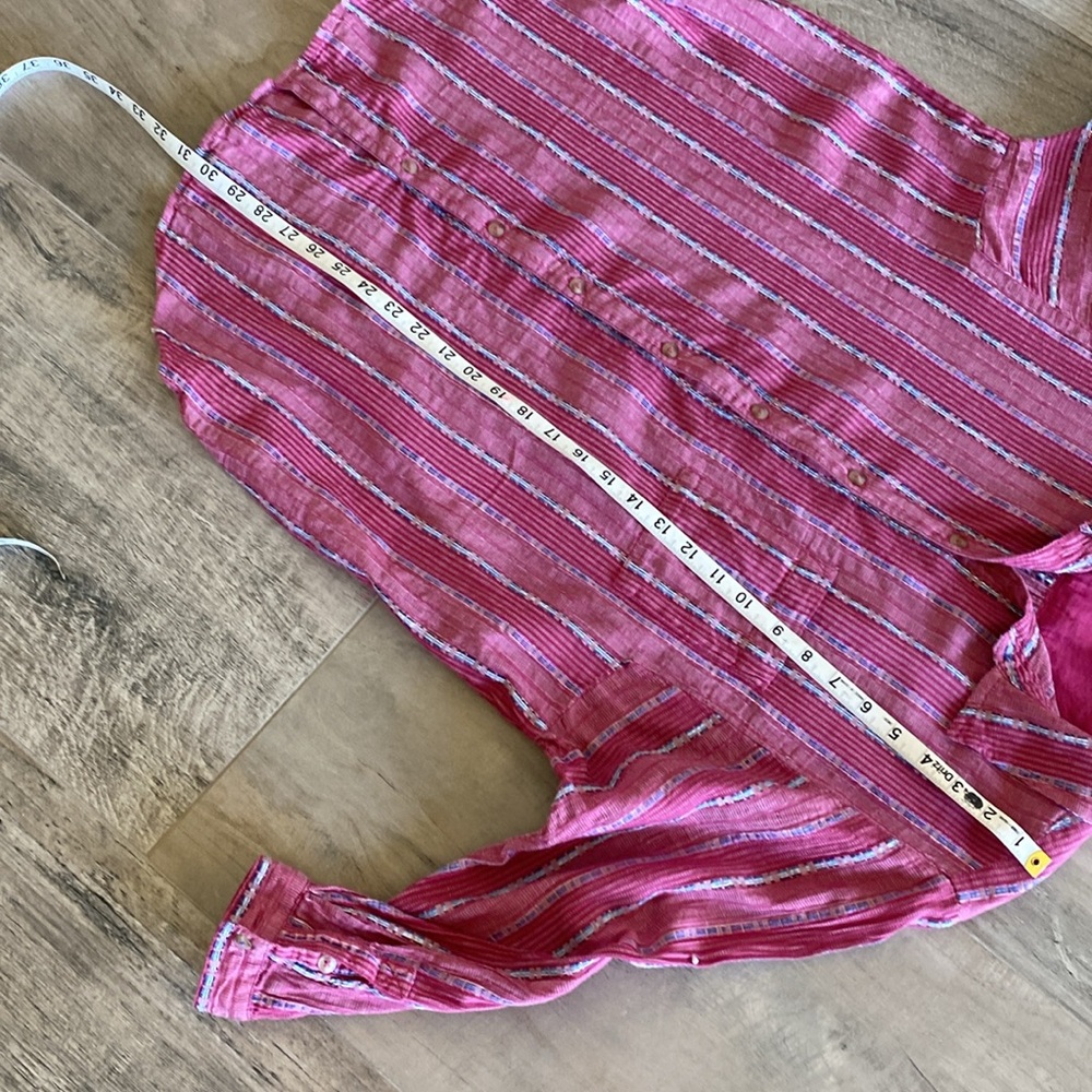 Pilcro Anthropologie  Boyfriend Button up relaxed fit Bohemian shirt size S - Picture 10 of 10